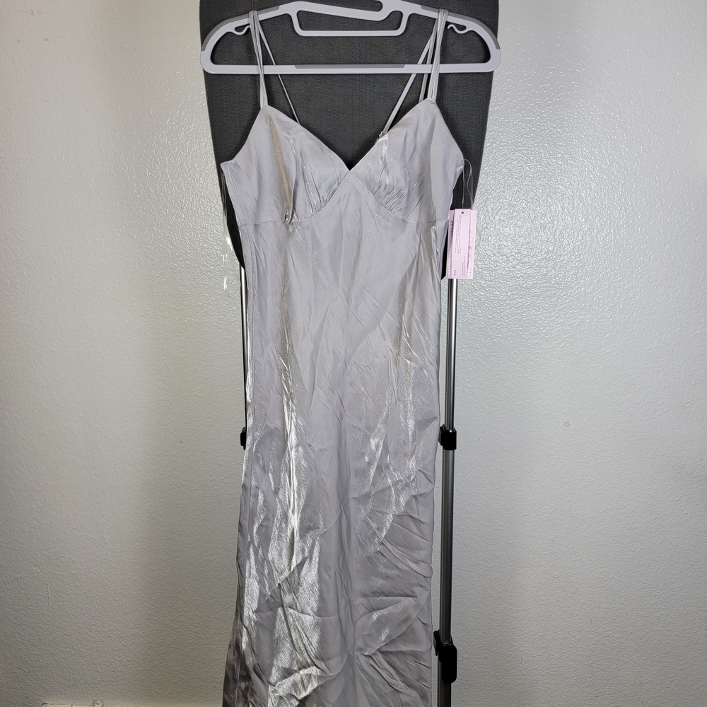 Wild Fable Women's Iridescent‎ Maxi Slip Dress Gray Size XS